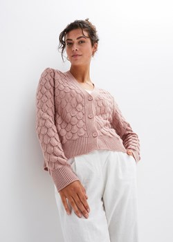 Sweter rozpinany w ażurowy wzór ze sklepu bonprix w kategorii Swetry damskie - zdjęcie 170648932