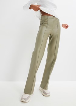 Spodnie ze sztucznej skóry z szerokimi nogawkami ze sklepu bonprix w kategorii Spodnie damskie - zdjęcie 170649144