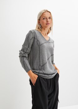 Sweter z aplikacją ze sztrasów ze sklepu bonprix w kategorii Swetry damskie - zdjęcie 170649344