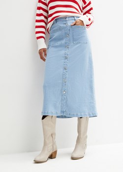 Spódnica dżinsowa midi ze sklepu bonprix w kategorii Spódnice - zdjęcie 170649543
