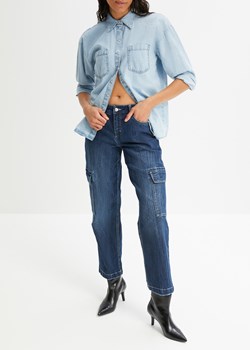 Dżinsy bojówki ze stretchem, mid waist ze sklepu bonprix w kategorii Jeansy damskie - zdjęcie 170649851