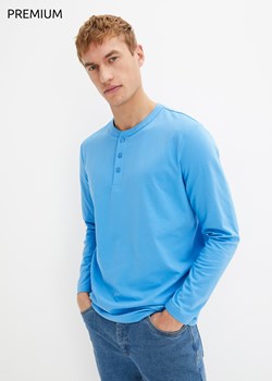 Shirt z dekoltem henley i długim rękawem, bezszwowy, z kolekcji Essential, z bawełny organicznej ze sklepu bonprix w kategorii T-shirty męskie - zdjęcie 170650103