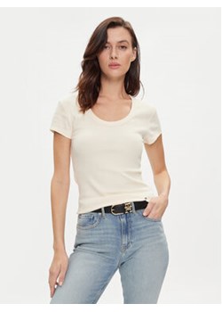 Tommy Hilfiger T-Shirt WW0WW41776 Beżowy Slim Fit ze sklepu MODIVO w kategorii Bluzki damskie - zdjęcie 170652360