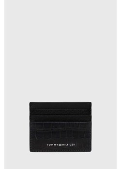 Tommy Hilfiger etui na karty skórzane kolor czarny ze sklepu ANSWEAR.com w kategorii Portfele męskie - zdjęcie 170653671
