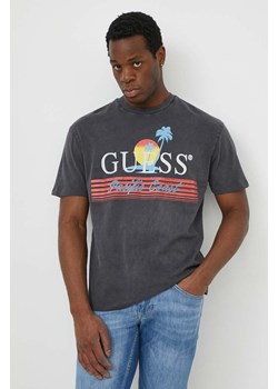 Guess t-shirt bawełniany PACIFIC męski kolor szary z nadrukiem M4GI41 KBZV1 ze sklepu ANSWEAR.com w kategorii T-shirty męskie - zdjęcie 170653724