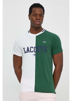 Lacoste t-shirt męski kolor biały wzorzysty ze sklepu ANSWEAR.com w kategorii T-shirty męskie - zdjęcie 170653754