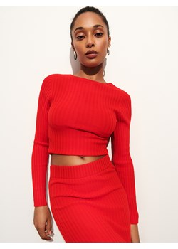 Mohito - Czerwony sweter z ozdobnym tyłem - czerwony ze sklepu Mohito w kategorii Swetry damskie - zdjęcie 170654901