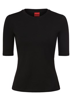 HUGO Koszulka damska - Darnelia Kobiety Bawełna czarny jednolity ze sklepu vangraaf w kategorii Bluzki damskie - zdjęcie 170654970