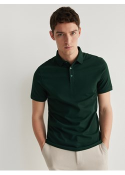 Reserved - Koszulka polo regular - ciemnozielony ze sklepu Reserved w kategorii T-shirty męskie - zdjęcie 170655684