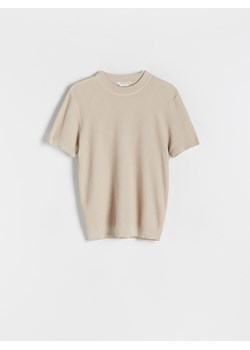 Reserved - Sweter z krótkim rękawem - beżowy ze sklepu Reserved w kategorii T-shirty męskie - zdjęcie 170655723