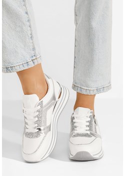 Białe sneakersy na platformie Nellia ze sklepu Zapatos w kategorii Buty sportowe damskie - zdjęcie 170655932