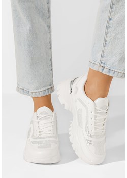 Białe sneakersy damskie Leyla ze sklepu Zapatos w kategorii Buty sportowe damskie - zdjęcie 170655933