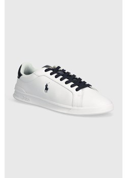 Polo Ralph Lauren sneakersy skórzane Hrt Crt II kolor biały 809923929002 ze sklepu ANSWEAR.com w kategorii Trampki męskie - zdjęcie 170656984