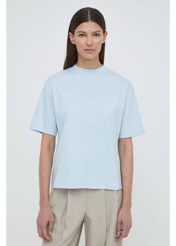 Theory t-shirt bawełniany damski kolor niebieski ze sklepu ANSWEAR.com w kategorii Bluzki damskie - zdjęcie 170657230