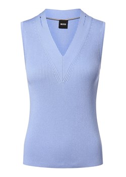 BOSS Sweter damski - Fality Kobiety jasnoniebieski jednolity ze sklepu vangraaf w kategorii Kamizelki damskie - zdjęcie 170658210