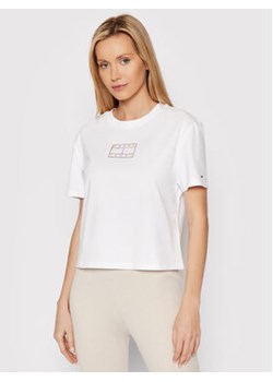 Tommy Jeans T-Shirt Small Outline Flag DW0DW12892 Biały Relaxed Fit ze sklepu MODIVO w kategorii Bluzki damskie - zdjęcie 170659744