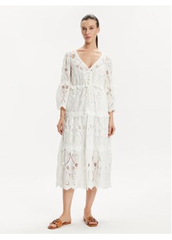 Luisa Spagnoli Sukienka letnia Pigna 540712 Biały Regular Fit ze sklepu MODIVO w kategorii Sukienki - zdjęcie 170663721
