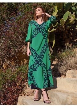 Zielona sukienka ze wzorem w łańcuchy L'AF Marina ze sklepu Eye For Fashion w kategorii Sukienki - zdjęcie 170664120