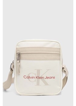 Calvin Klein Jeans saszetka kolor beżowy ze sklepu ANSWEAR.com w kategorii Saszetki - zdjęcie 170664452