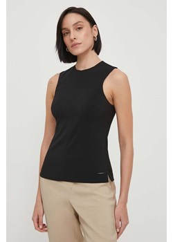 Calvin Klein bluzka damska kolor czarny gładka ze sklepu ANSWEAR.com w kategorii Bluzki damskie - zdjęcie 170664521