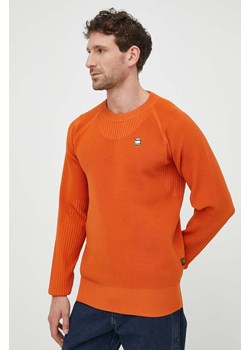 G-Star Raw sweter męski kolor pomarańczowy ze sklepu ANSWEAR.com w kategorii Swetry męskie - zdjęcie 170664770