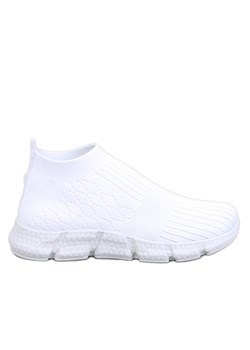 Buty sportowe skarpetkowe Darts White białe ze sklepu ButyModne.pl w kategorii Buty sportowe damskie - zdjęcie 170666311