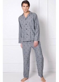 Aruelle bawełniana piżama męska zapinana na guzki z długim rękawem i długimi spodniami Elis Long, Kolor szary-wzór, Rozmiar L, Aruelle ze sklepu Primodo w kategorii Piżamy męskie - zdjęcie 170679793