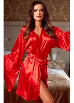 Satynowy szlafrok damski czerwony Samira, Kolor czerwony, Rozmiar uniwersalny, Beauty Night ze sklepu Primodo w kategorii Szlafroki damskie - zdjęcie 170679974