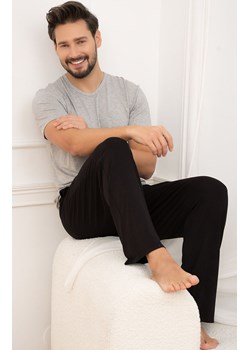 Piżama męska z długimi nogawkami szaro-czarna Dallas, Kolor szary melanż-czarny, Rozmiar S, Italian Fashion ze sklepu Primodo w kategorii Piżamy męskie - zdjęcie 170680800
