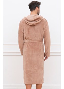Ciepły szlafrok męski z kapturem beżowy Mimas, Kolor kamel, Rozmiar M, Italian Fashion ze sklepu Primodo w kategorii Szlafroki męskie - zdjęcie 170680904