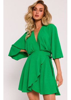 Sukienka mini z rozkloszowanym dołem - soczysta zieleń M785, Kolor zielony, Rozmiar L, MOE ze sklepu Primodo w kategorii Sukienki - zdjęcie 170681273