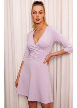 Sukienka z górą na zakładkę - fiołkowa M786, Kolor fiołkowy, Rozmiar L, MOE ze sklepu Primodo w kategorii Sukienki - zdjęcie 170681290