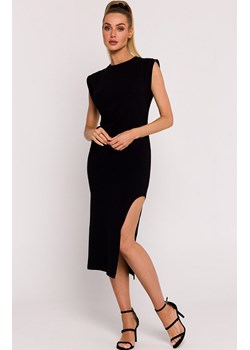 Sukienka z wycięciem na nogę - czarna M787, Kolor czarny, Rozmiar L, MOE ze sklepu Primodo w kategorii Sukienki - zdjęcie 170681300
