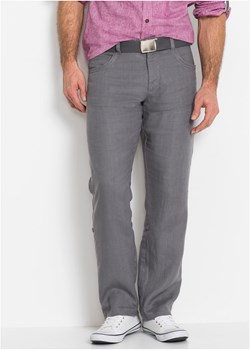 Spodnie lniane z wywijanymi nogawkami Regular Fit ze sklepu bonprix w kategorii Spodnie męskie - zdjęcie 170682160
