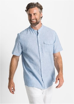 Koszula z lnem, krótki rękaw ze sklepu bonprix w kategorii Koszule męskie - zdjęcie 170682163