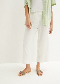 Spodnie culotte z lnem, dł. do łydki ze sklepu bonprix w kategorii Spodnie damskie - zdjęcie 170682550