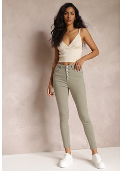 Ciemnozielone Spodnie Skinny Winvienne ze sklepu Renee odzież w kategorii Spodnie damskie - zdjęcie 170685402