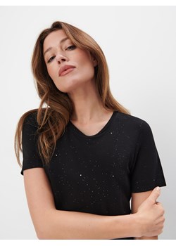 Mohito - T-shirt z wiskozą - czarny ze sklepu Mohito w kategorii Bluzki damskie - zdjęcie 170686772