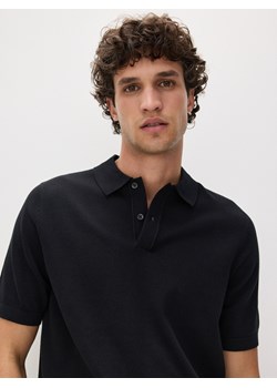 Reserved - Bawełniany sweter polo - czarny ze sklepu Reserved w kategorii Swetry męskie - zdjęcie 170687403