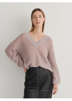 Reserved - Sweter oversize z wełną - lawendowy ze sklepu Reserved w kategorii Swetry damskie - zdjęcie 170687500