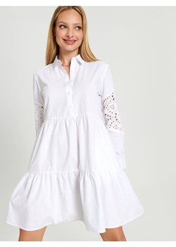 Sinsay - Sukienka mini koszulowa - biały ze sklepu Sinsay w kategorii Sukienki - zdjęcie 170688082