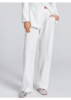 Sinsay - Spodnie z lnem - kremowy ze sklepu Sinsay w kategorii Spodnie damskie - zdjęcie 170688090