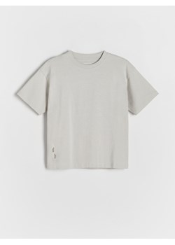 Reserved - Bawełniany t-shirt oversize - jasnoszary ze sklepu Reserved w kategorii T-shirty chłopięce - zdjęcie 170694903