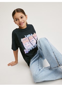 Reserved - T-shirt z efektem sprania - czarny ze sklepu Reserved w kategorii Bluzki dziewczęce - zdjęcie 170695051