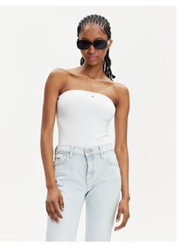 Tommy Jeans Top Essential DW0DW17989 Biały Slim Fit ze sklepu MODIVO w kategorii Bluzki damskie - zdjęcie 170696494