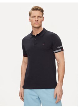 Tommy Hilfiger Polo Flag MW0MW34780 Granatowy Slim Fit ze sklepu MODIVO w kategorii T-shirty męskie - zdjęcie 170696951