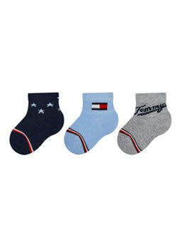 Tommy Hilfiger Zestaw 3 par wysokich skarpet dziecięcych 701224997 Niebieski ze sklepu MODIVO w kategorii Skarpetki dziecięce - zdjęcie 170697452