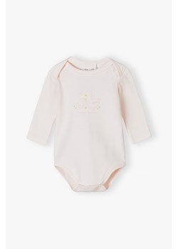 Body bawełniane z długim rękawem - różowe ze sklepu 5.10.15 w kategorii Body niemowlęce - zdjęcie 170697612