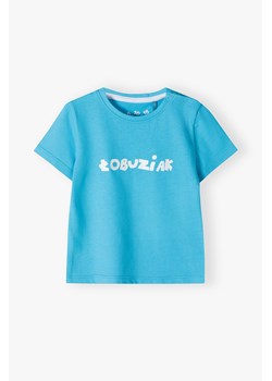 Niebieski bawełniany t-shirt niemowlęcy - ŁOBUZIAK ze sklepu 5.10.15 w kategorii Bluzki damskie - zdjęcie 170697633