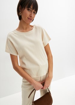 T-shirt w ażurowy wzór, z koronką ze sklepu bonprix w kategorii Bluzki damskie - zdjęcie 170707033